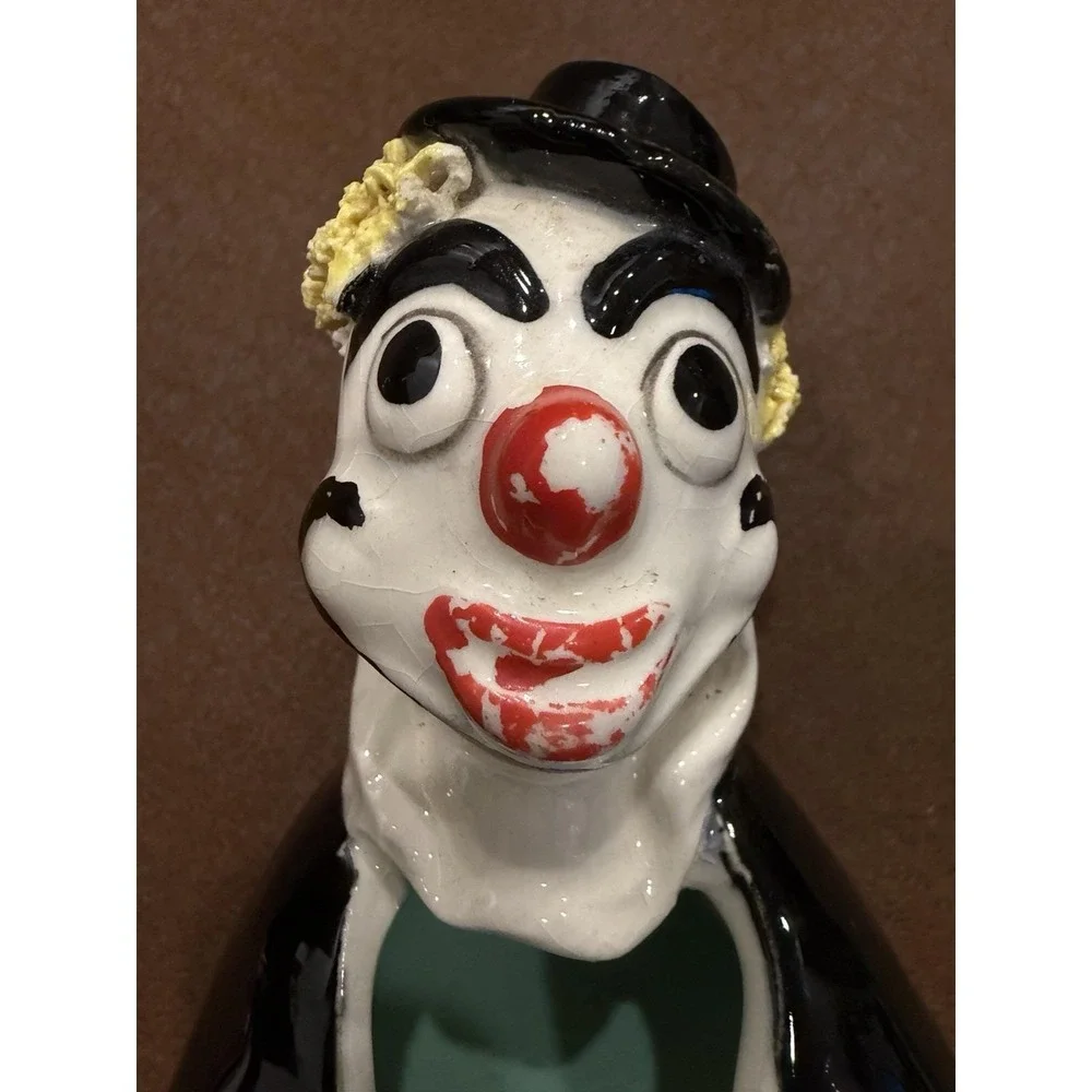 Vintage Ceramic Clown Trinket Dish Catchall Jewelry Holder Mid Century 7
